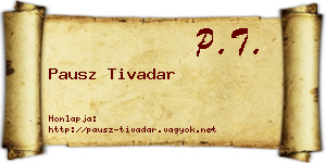 Pausz Tivadar névjegykártya