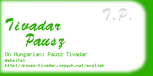 tivadar pausz business card